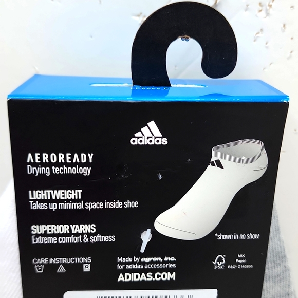 ⭐️ADIDAS 💯 6 PAIRS OF QUARTER LENGTH SOCKS, GREY, WHITE LOGO - Picture 8 of 8